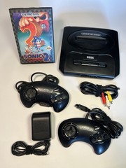 SEGA Genesis Model 2 MK-1631 Console Bundle 2 Controllers + Sonic Game WORKING