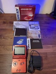 Nintendo Game boy Advanced SP Flame Red AGS-001 CIB w/ Box Charger Manuals