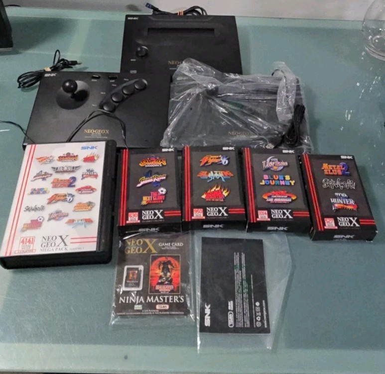 Neo Geo X Gold Docking Charge Station + Power Cord + 4 NEW GAMES, +’2 CONTROLL