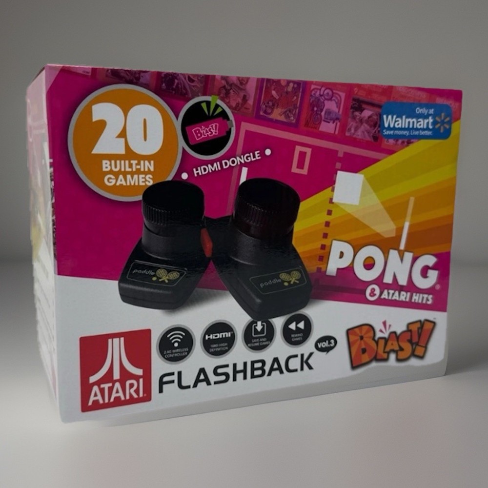 AtGames Flashback Vol 3 Blast! Atari & Pong Hits Retro Gaming System w/ 20 Games