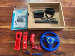 Nintendo Wii U Mario Kart 8 Deluxe Set 32GB Console w/ Mario Wheel Wiimote Rare!