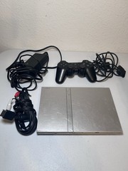 Sony PlayStation 2 Slim Silver (SCPH-79001) Bundle With Controller And Cords