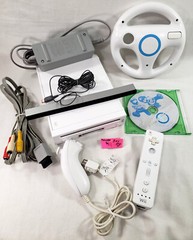 Nintendo Wii System Console Mario Kart Wheel Controller GameCube Compatible 001