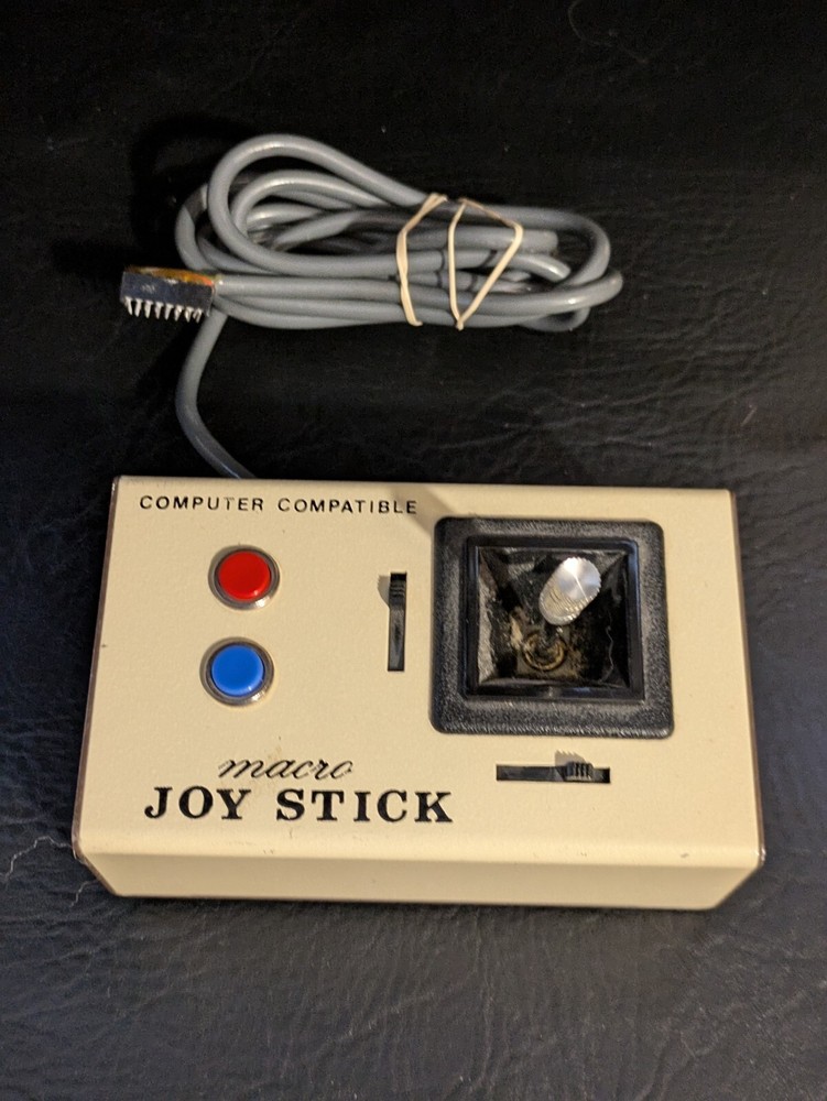 Vintage Macro Joystick Computer Compatible Apple II IIE Vic 20 Hard Wire Taiwan