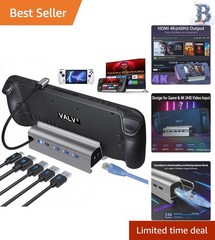 6-in-1 Docking Station for Steam Deck – 4K@60Hz HDMI, Gigabit Ethernet & More