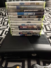 Microsoft Xbox 360 S 250GB Black Bundle w/ Kinect, 2 Controllers, Games