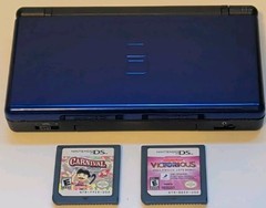 Blue Nintendo DS Lite W/ Stylus & 2 Games Tested NICE