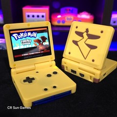 Pikachu Edition Pokemon Yellow Game Boy Advance SP GBA Console with iPS V2 Mod