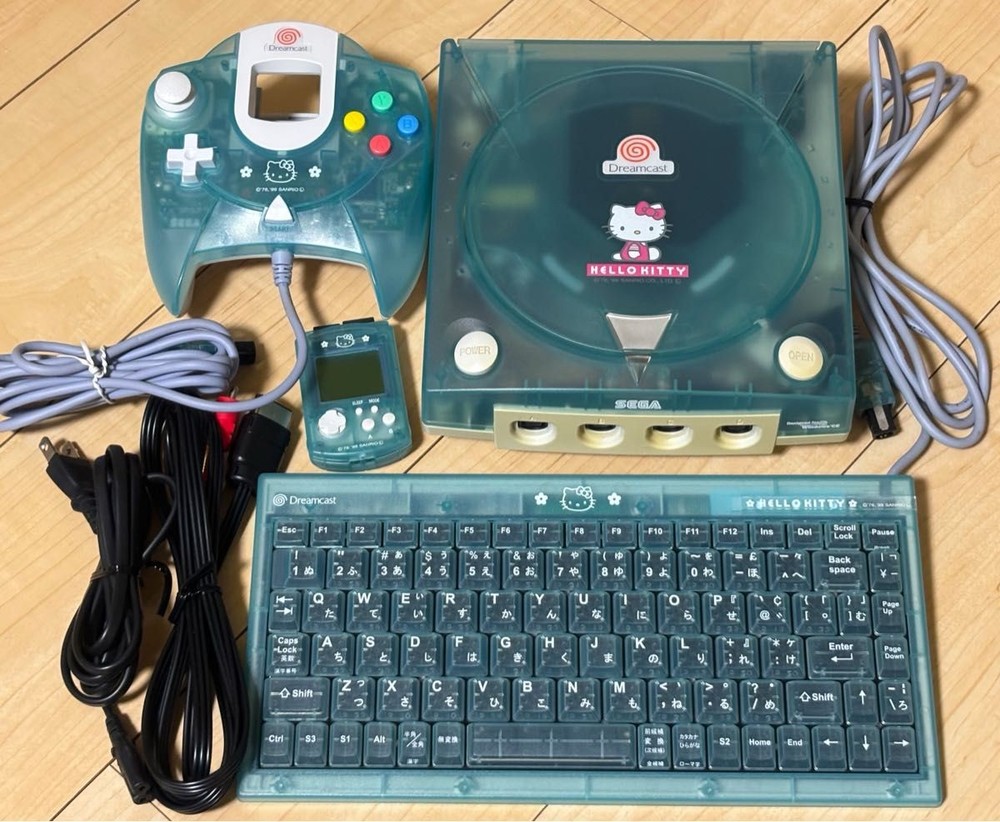 Fully Functional Dreamcast Hello Kitty Skeleton Console Controller Keyboard Visu