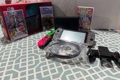 Nintendo Switch Console. + Super Smash Brothers, Minecraft and Just Dance 2021