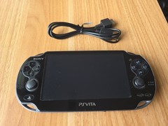 Sony Ps Vita PCH-1100 Crystal Black Model Console And Charger TESTED