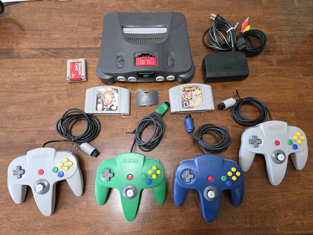 ULTIMATE Multiplayer N64 Bundle Console – 4 Controllers – Smash Bros – Goldeneye