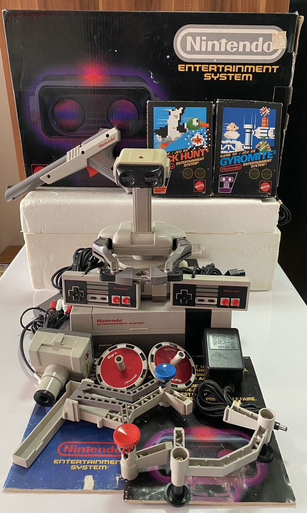 Nintendo NES 1986 DELUXE SET BOX Set ROB Robot CIB 90% COMPLETE – TESTED & WORKS