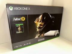 Xbox One X RARE Robot White Special Edition 1TB Console Fallout 76 Bundle CIB