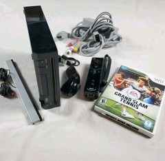 Nintendo Wii Console RVL-101 Black w Motionplus Controller + Game TESTED CLEAN