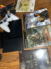PlayStation 2 PS2 Slim SCPH-70012 TESTED w/ RARE Controller + Demo Discs