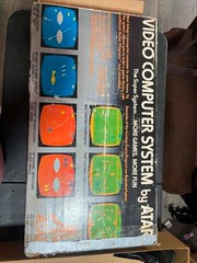 ATARI CX-2600A VIDEO COMPUTER SYSTEM 1980 Original Box With Games SEE PICS WORK