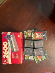 Atari 2600 Junior Console Bundle + 4 Games, Joystick, Tested & Works