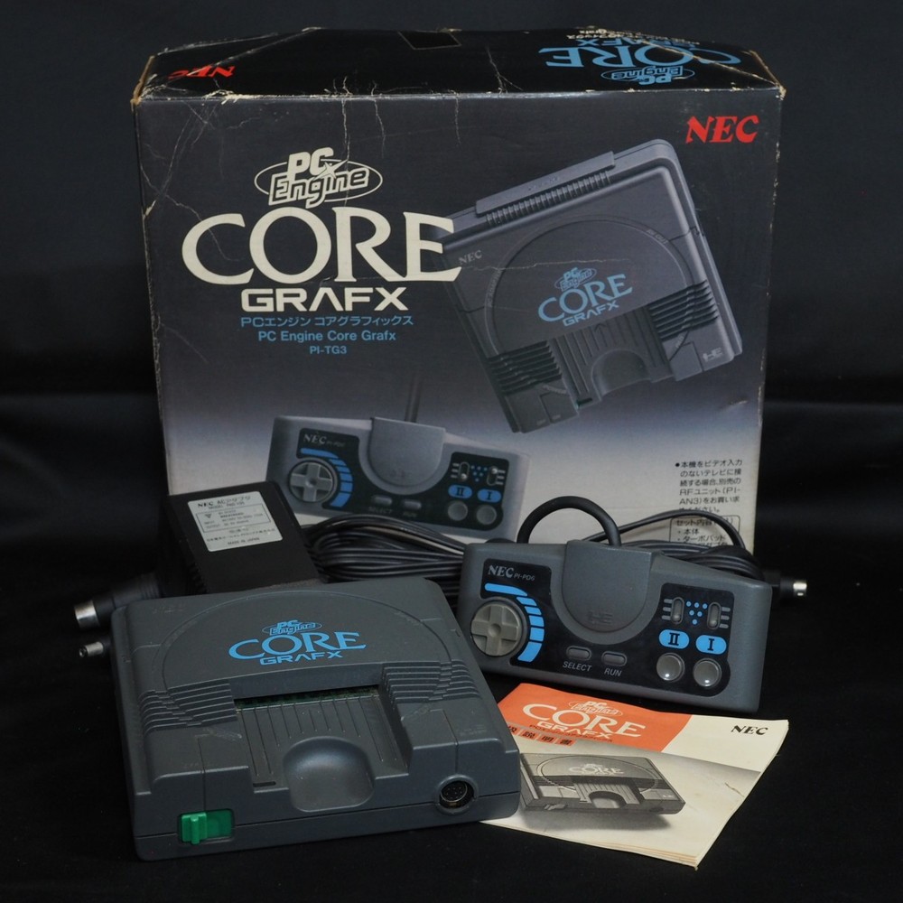 NEC PC Engine CORE GRAFX Console system PI-TG3 Boxed Tested Working 1989 HuCARD