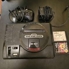Sega Genesis 16-Bit Console- Controller – Trampoline Terror -Ms. Pacman – Tested