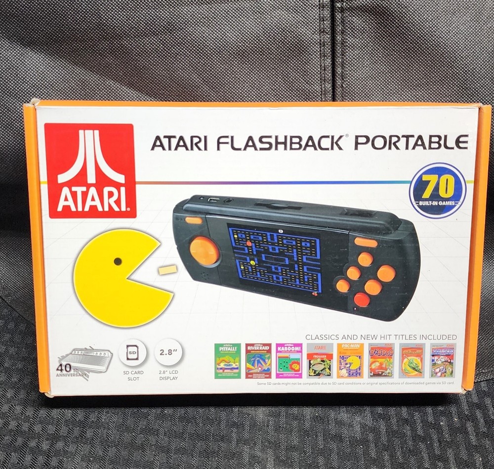 Atari Flashback Portable Deluxe | 70 Built-In Games | 2.8″ Display | SD Slot