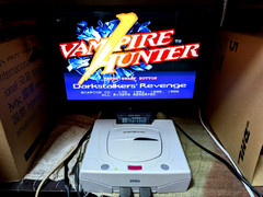Sega Saturn White Console 4MB RAM MARVEL Super Heroes VS Street Fighter Japan