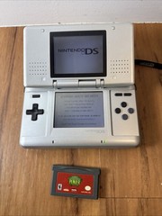 Nintendo DS Silver Handheld System – Great Condition! – TESTED Comes With Poker