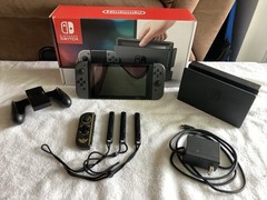 Nintendo Switch -HAC-001- Unpatched + 120 GB SD Card, Dock, Power, Box, 3 Joycon