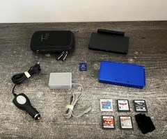 Nintendo 3DS Console Cobalt Blue Handheld Console Bundle US Version CTR-001(USA)