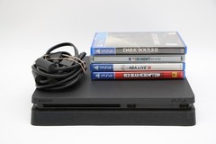 Sony PlayStation PS4 Slim 1TB Console CUH-2215B W/ Games & Cables