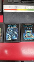 Atari 2600 Black Console w/ 2 Joysticks and 5 games 1 unknown