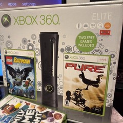 Microsoft Xbox 360 S Slim 320gb Black With Games and Controllers Bundle Tested
