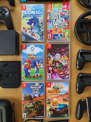 Nintendo Switch Bundle + 2 Pro Controllers + 6 Games + Dock + Case + Accessories