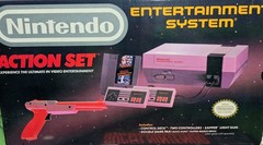 Nintendo NES Action Set Console Bundle CIB + power glove NES Advantage 3 games