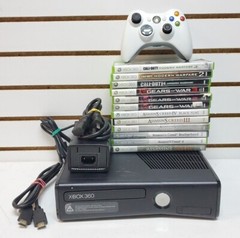 Microsoft Xbox 360 Slim 4GB Console w/Hookups, OEM Controller & 12 Games *READ*