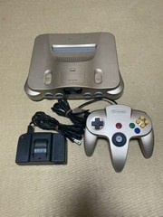 Nintendo 64 N64 Console Gold Controller AV Cable Set Tested Works Japan Model