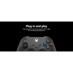 Microsoft Xbox Wireless Gaming Controller (2025) with USB-C Cable, Carbon Black
