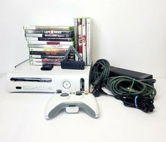 Microsoft Xbox 360 120GB Console Bundle Controller w/ Cords & 15 Games Adult