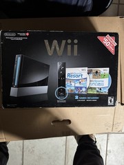 Nintendo Wii Black Console with Wii Sports Resort, Wii Sports, Wi-Fi Capability