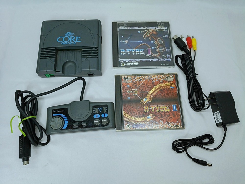 PC Engine CORE GRAFX console + 2games R-Type I II Case NTSC-J Tested