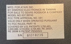 Atari 2600 Sears Tele Games 6 Switch Console FOR PARTS Or REPAIR ONLY W/Adaptor