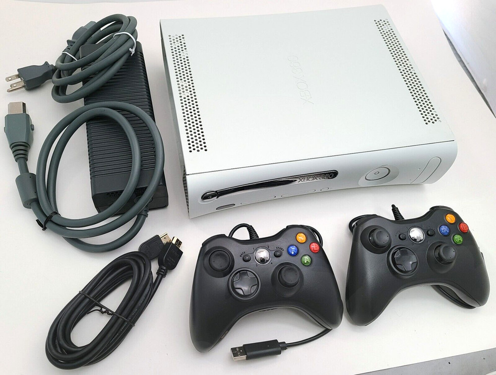 2 CONTROLLERS Bundle Microsoft XBOX 360 PRO Game Console Gaming System 4GB HDMI