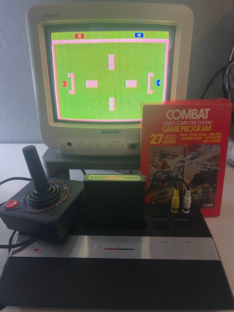 Atari 2600 JR Console AV Composite Mod Recapped Combat Controller Lot Tested