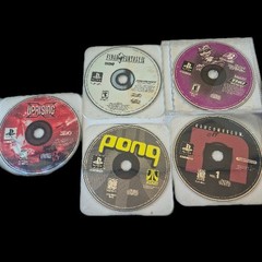 SONY PS1 CONSOLE BUNDLE ~ Controller, Cords, 5 Game ~ TESTED – WORKS! ~ SCPH7501