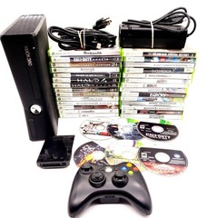 Microsoft Xbox 360 S Console – Black (1439) 250GB Drive & 34 Games SYSTEM WORKS