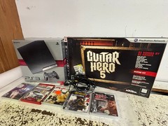 Sony PlayStation 3 – Slim 250GB Console – Charcoal Black & Guitar Hero & Games