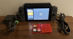 Nintendo Switch Console Bundle with Gray Joy-Cons W/ 3 Games
