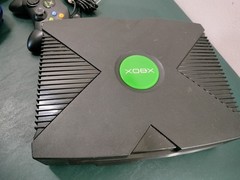 Original Xbox Console Lot – 2 Controllers 4 Games 360 HDD & AV Cable – For Parts
