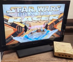 SEGA Dreamcast Console HKT-3020 Console Yellowed With Star Wars Racer Disc