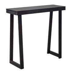 Solid Wood Console Table Storage Sofa Table with Shelf Narrow Entryway Black